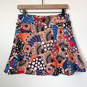 Dona Jo  JoJo Skort Abstract Seashell Womens Large Blue Orange